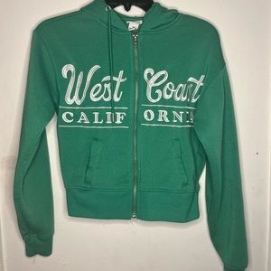 Rue21 Green Polyester Cotton Cropped Jacket